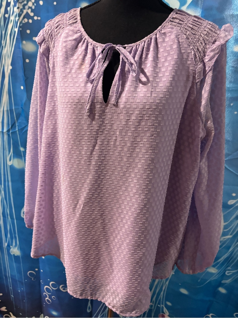 Lavender Long Sleeve Peasant Top - Unbranded - Picture 6 of 14